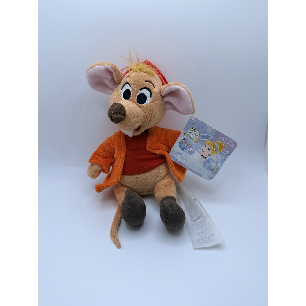 Disney Cinderella Jaq Mouse Plush Disney Store 70th Anniversary 9" NWT Rare